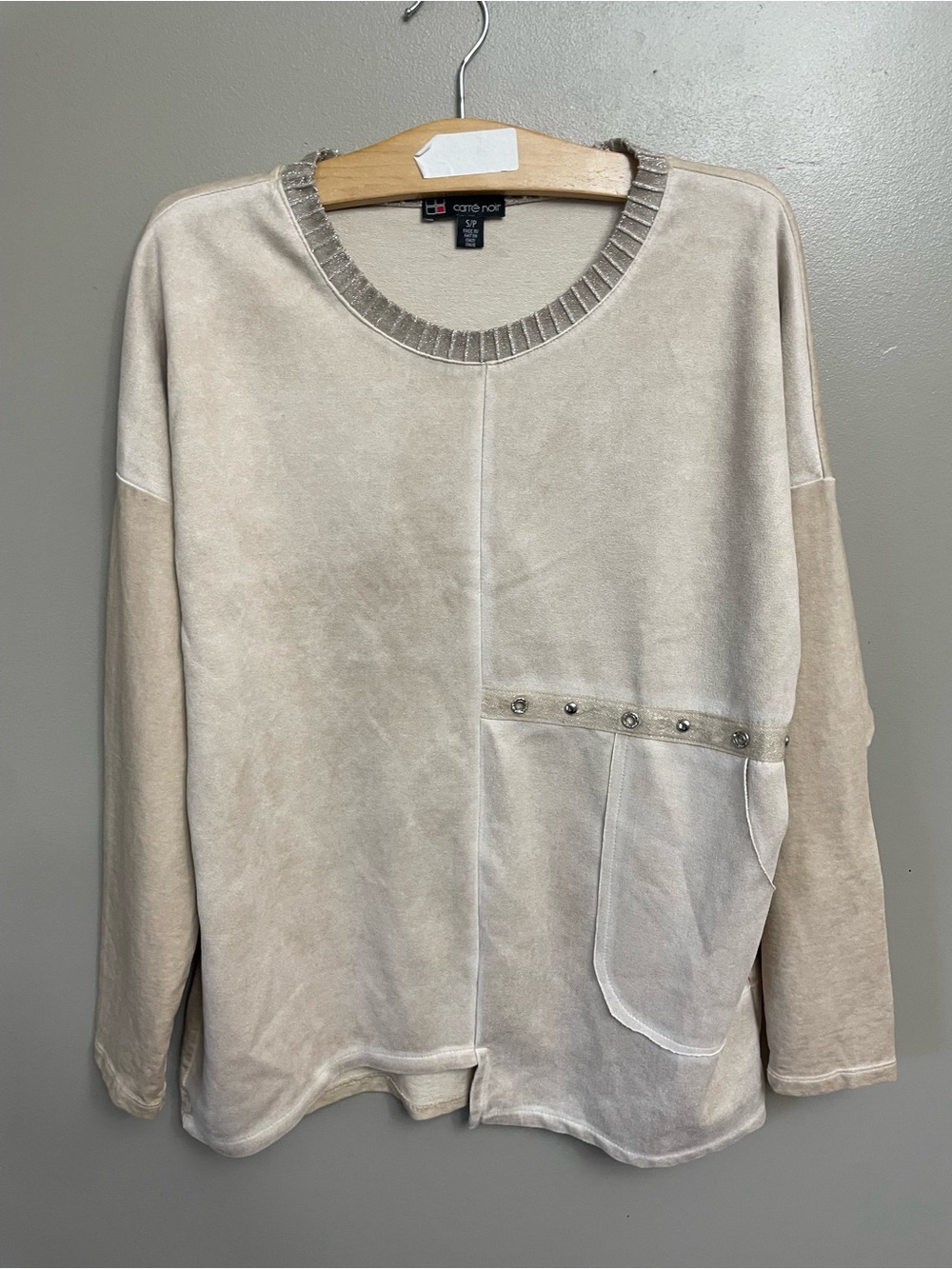 CARRE NOIR size small cotton cream Lagenlook Italy neutral